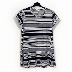 Forever Rose Couture Striped T-Shirt Dress Size Large Navy White Stripe